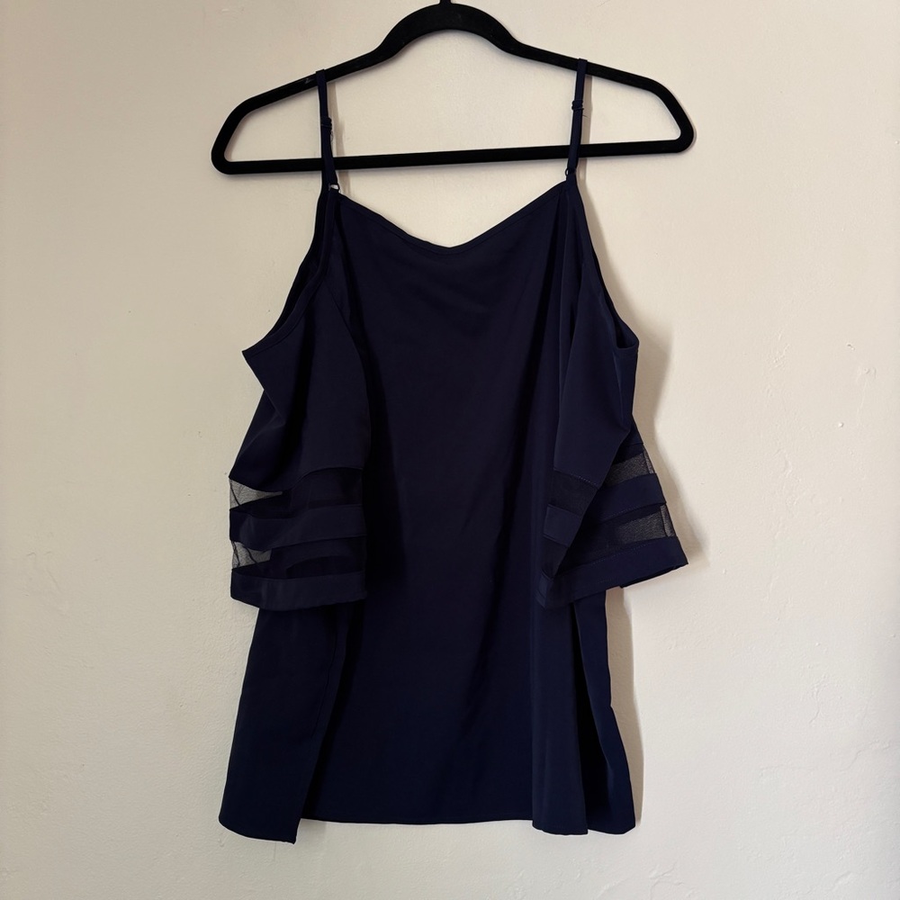 Jouica Women’s Navy Cold-Shoulder  Blouse, Size M